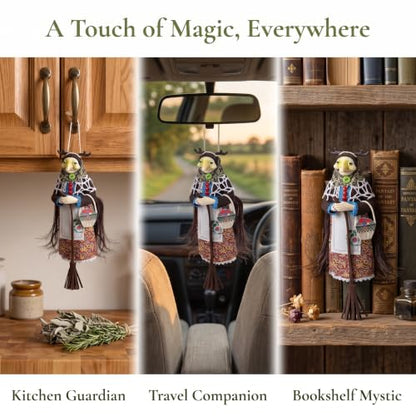 Handmade Kitchen Witch Doll Hanging Decor - 7 Inch Good Luck Ornament