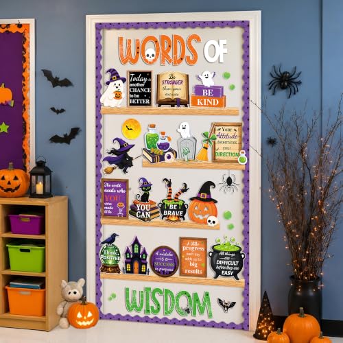 Halloween Bulletin Board Set with Inspirational Words Classroom Decor Office Wall Decorations