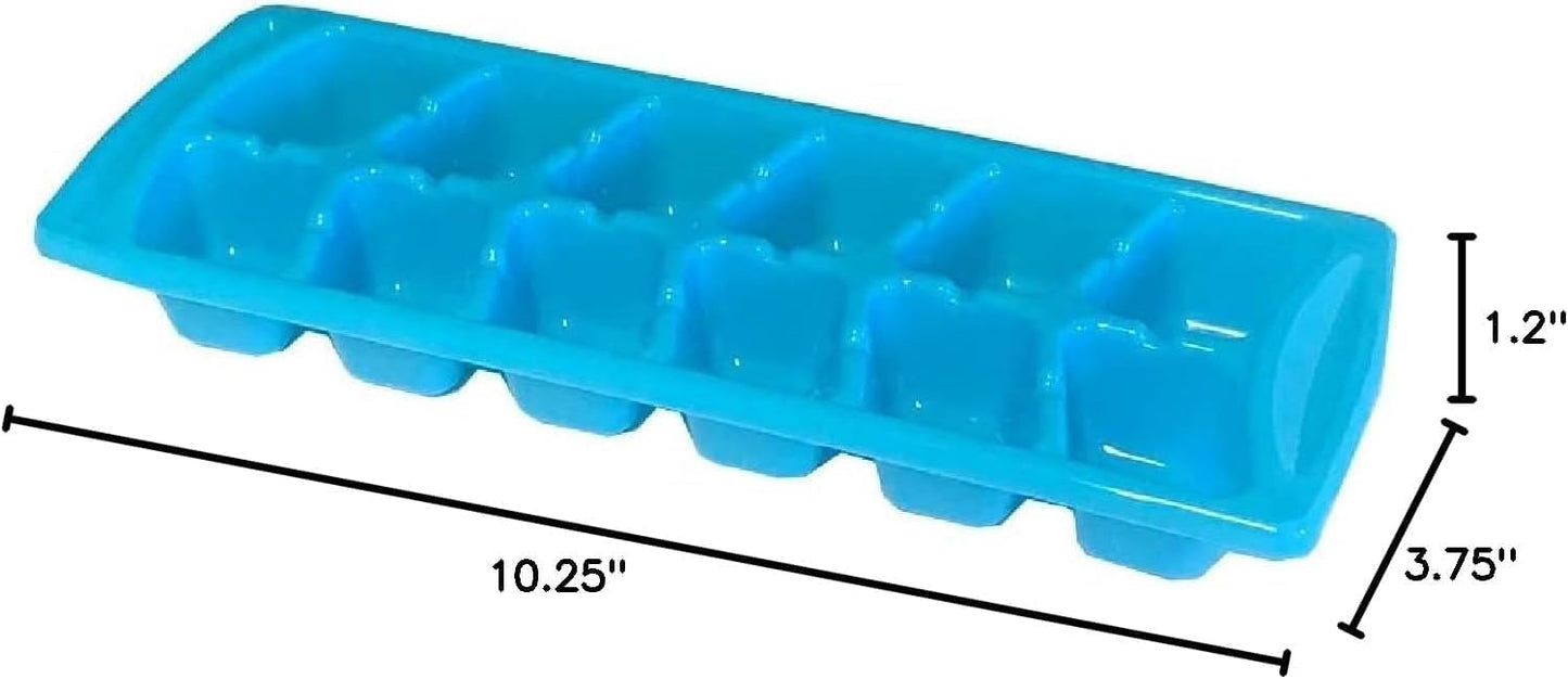 Skiennix 4-Pack Stackable Ice Cube Trays - BPA-Free Plastic, 12-Cube Set for Drinks & Meal Prep