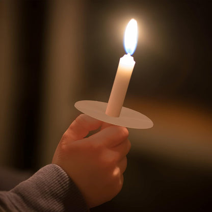 MTLEE Church Candles - 150 Set with Drip Protectors | Unscented White Pillar Candles for Vigil Services, 0.47" D x 4.72" H