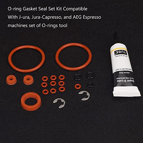 O-Ring Gasket Seal Set for Jura Capresso/Impressa Machines Brew Group & Drainage Valve O-Ring, Compatible with Most Jura C, E, ENA, F, J, S, Z, X, Cappuccino Maker Series Machines, with Lube