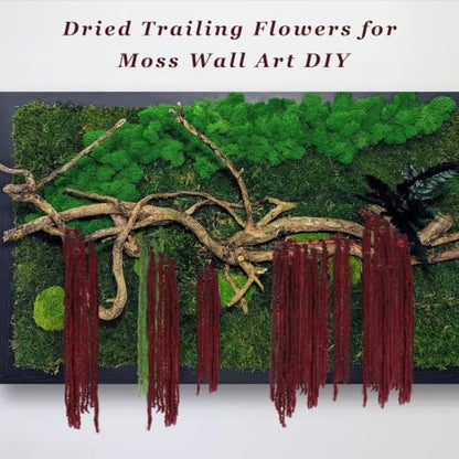 Artificial Hanging Moss Vines with Branches - Burgundy, Set of 2