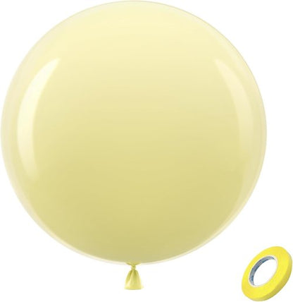 Bezente 36-Inch Pastel Yellow Giant Balloons - 8 Pack Jumbo Latex Balloons for Parties & Events