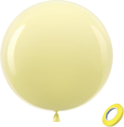 Bezente 36-Inch Pastel Yellow Giant Balloons - 8 Pack Jumbo Latex Balloons for Parties & Events