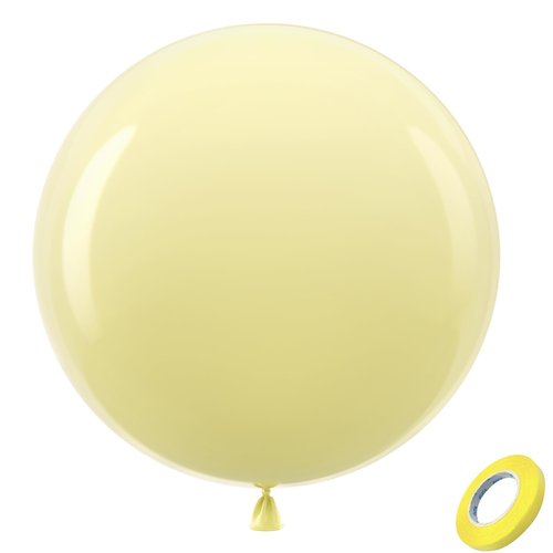 Bezente Pastel Yellow Giant Balloons 36 Inch - 8 Pack Jumbo Yellow Balloons Large Round Light Yellow Latex Balloons for Birthday Bridal Shower Wedding Sunflower Party Decorations