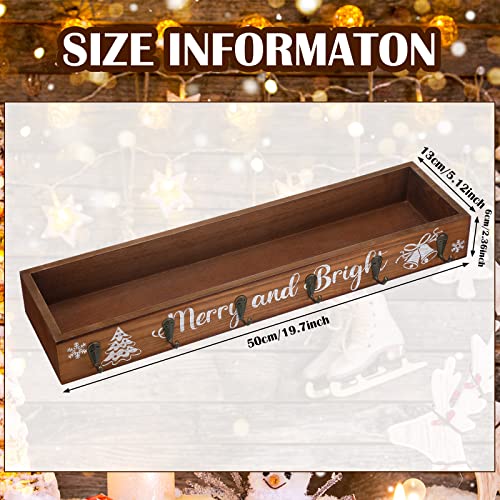 Wood Christmas Stocking Holder Box with 6 Hooks and Jingle Bell - Variation of THIS listing