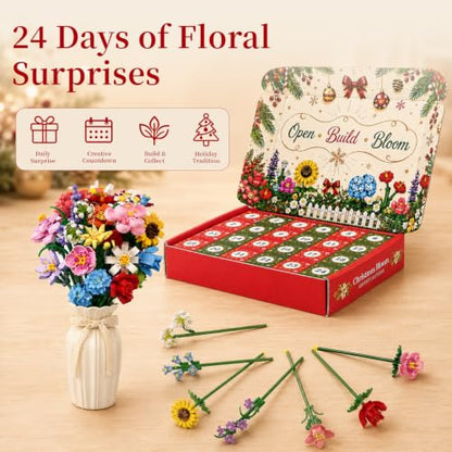 Funewest Flower Bouquet Advent Calendar 2026 with Micro Blocks - Bouquet Building Set