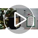 Christmas Snow Globe TV Lantern with Music & Light, 9-Inch Santa & Reindeer Scene