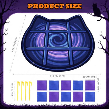 Giant Halloween Cat Tic Tac Toe Lawn Game for Parties & Outdoor Fun