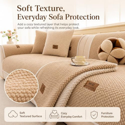 Pet-Friendly Thick Couch Cover for Sofa - Green, 4 Seat, 82.7 x 35.4" - Removable & Washable