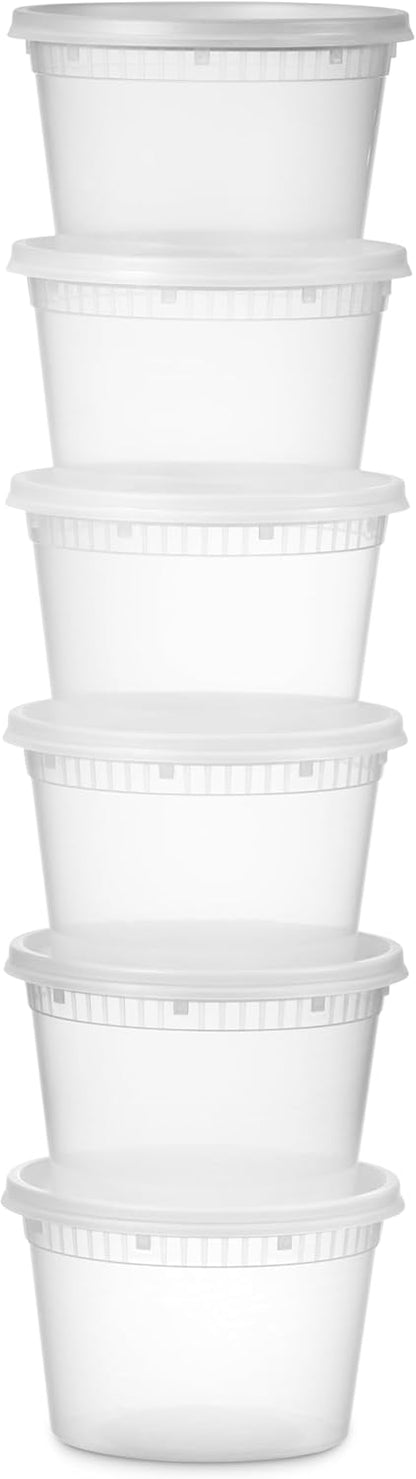 Skiennix 48 Pack Plastic Deli Containers - Clear, BPA-Free, Leakproof Meal Prep Storage | 16 & 32 oz