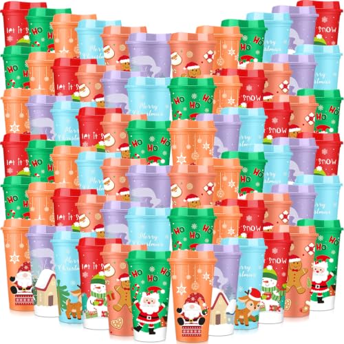 72 Pack Christmas Coffee Cups Gifts Bulk - Snowman & Reindeer Variations