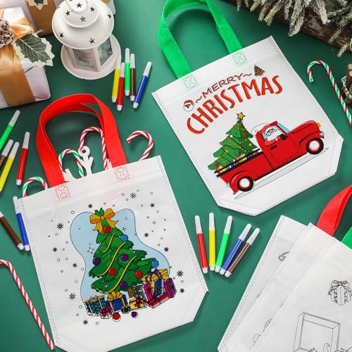 Coloring Bags for Kids with Markers - Christmas 24 Pack