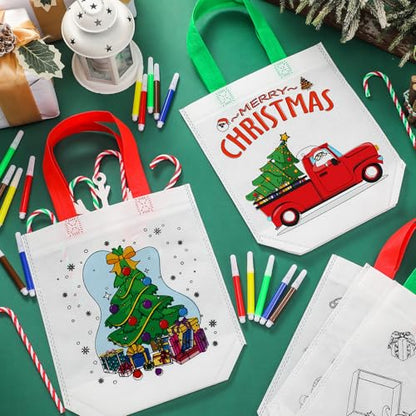Coloring Bags for Kids with Markers - Christmas 24 Pack