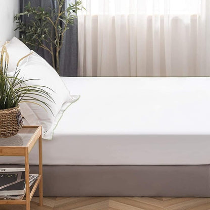 Shreem Linen Full Size Fitted Sheet 16 Inch Deep Microfiber Wrinkle-Resistant White