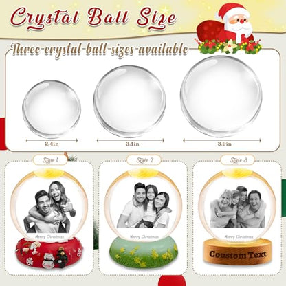 Personalized Crystal Snow Globe with Custom Photo and Text - Christmas Keepsake - Variation of THIS listing