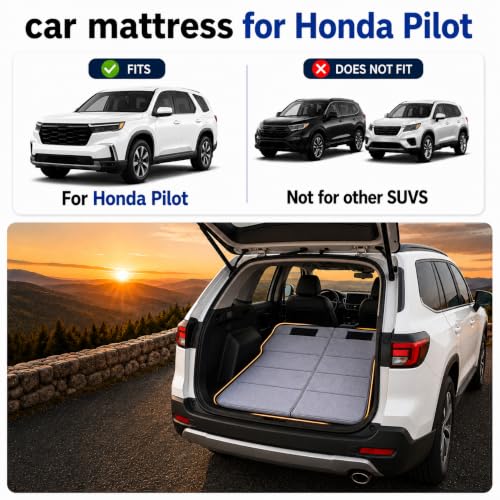 Car Mattress for Honda Pilot - Non-Inflatable Thickened Foam SUV Bed, Foldable Trunk Sleeping Pad for Camping & Road Trips