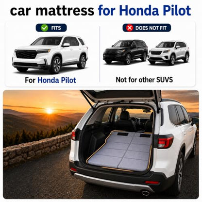 Car Mattress for Honda Pilot - Non-Inflatable Thickened Foam SUV Bed, Foldable Trunk Sleeping Pad for Camping & Road Trips