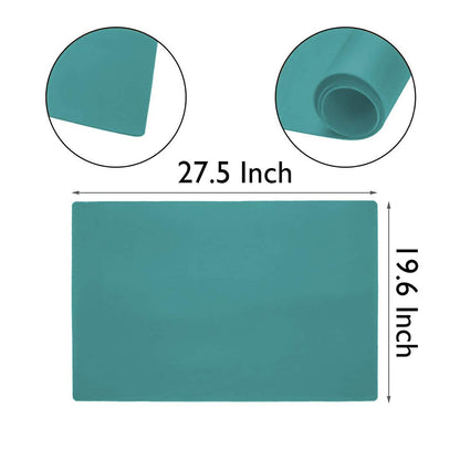 27.5 ''by 19.6 ''Oversize Silicone Placemat for Craft Flexible Multipurpose Huge Extra Large Size Non Slip Waterproof Baking Mat Sheet Dark Green 2 PCS