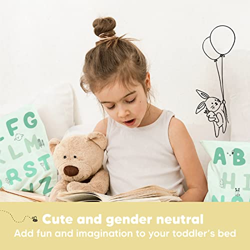 Toddler Pillow with Pillowcase - 13x18 My Little Dreamy Kids Travel Bed Pillows for Sleeping, Organic Cotton Small Pillowcase, Soft & Breathable, Machine Washable, Toddlers 2-5 years old (Kea123)