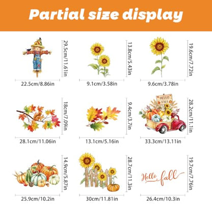 91PCS Fall Window Stickers for Glass Windows - Fall-C