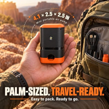 Mini Rechargeable Air Pump for Inflatables - 20W, 4000mAh Battery, Includes 7 Nozzles - Pump Only