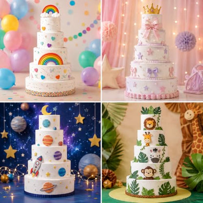 5 Tier Foam Dummy Cake Set for Cake Decorating, Display & Practice