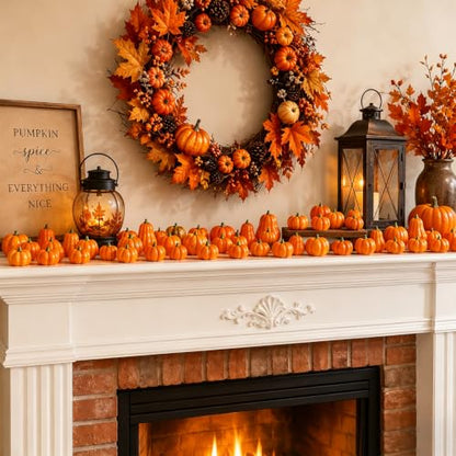 Mini Resin Pumpkins Set for Fall Decor, Thanksgiving & Autumn Arrangements