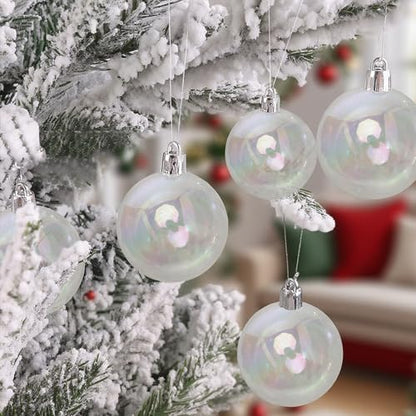 60PCS Iridescent Clear Ornament Balls Set - Halloween & Christmas Decor