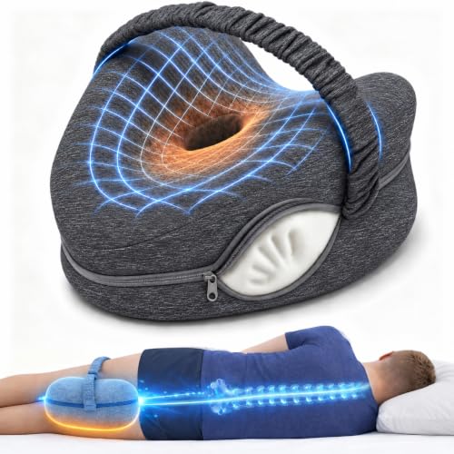 Knee Pillow for Side Sleepers with Strap - Memory Foam Support for Sciatica & Post-Surgery