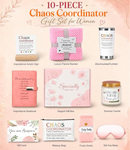 Pink Chaos Coordinator Gift Set for Women - Coworker Appreciation 10pcs