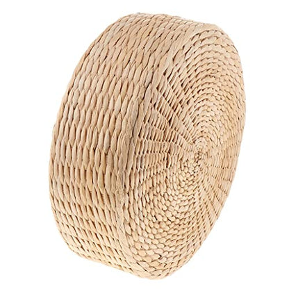 Meditation Floor Cushion Seat Pillow Natural Straw & Sponge Rustic Japanese Style