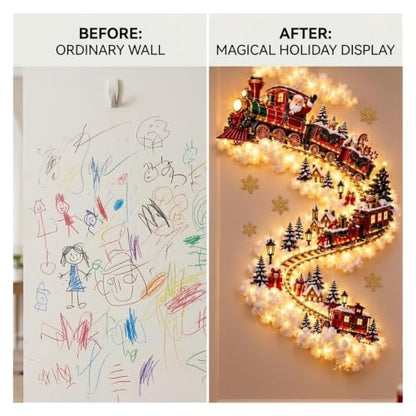 Christmas Magic Trail Wall Light - 3D LED Holiday Decor, Wall Mounted