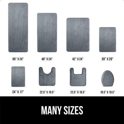 GORILLA GRIP Memory Foam Bath Rug - Soft, Absorbent Velvet Mat | Durable, Machine Washable, 24x17 in Graphite Gray