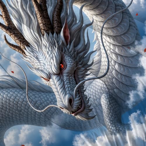Full Sky Blue Quilt Set with Dragon Print 3 Pieces - All Season Bedding