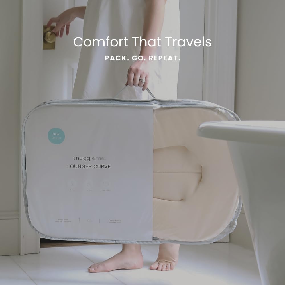 Snuggle Me® Baby Lounger - Premium Organic Cotton Infant Nest with Foam Core & Travel Bag | Slate (0-6 Months)