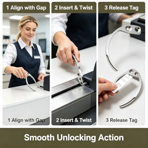 2 Pack Stainless Steel Utility Hooks for Security Tag Removal & Store Use