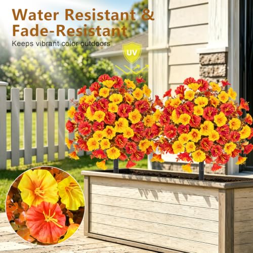 Artificial Fall Mums Flowers - Yellow | Outdoor Decor, Lush & Realistic