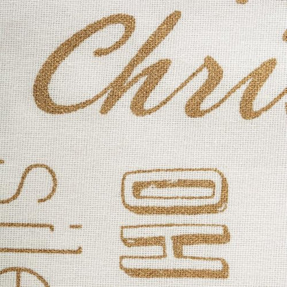Holiday Christmas Table Runner Gold Collage 14x108 Inches - Metallic Fabric