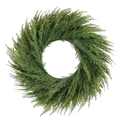 Cedar 24 Inch Real Touch Christmas Wreath for Front Door - Senjie