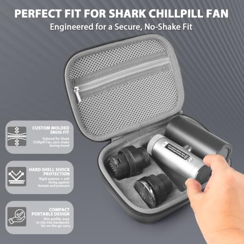 Hard Carrying Case for Shark ChillPill Fan Accessories - Custom Fit & Durable EVA Shell