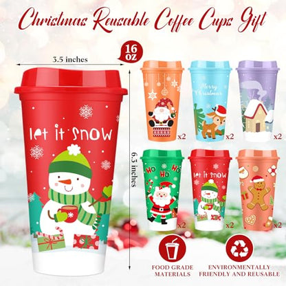 72 Pack Christmas Coffee Cups Gifts Bulk - Snowman & Reindeer Variations