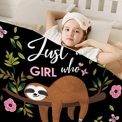 Sloth Blanket Ultra Soft Cozy Flannel Sloth Throw Blanket for Women Girls Adults Gifts 80"x60"