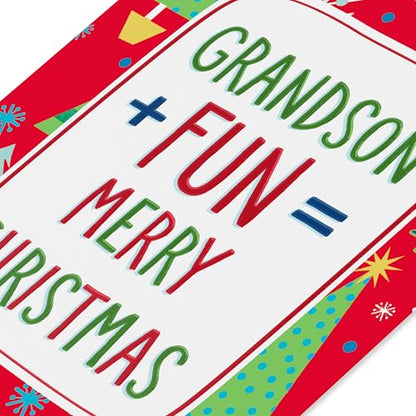 American Greetings Christmas Card for Grandson with Tree Pattern - Merry Christmas Message