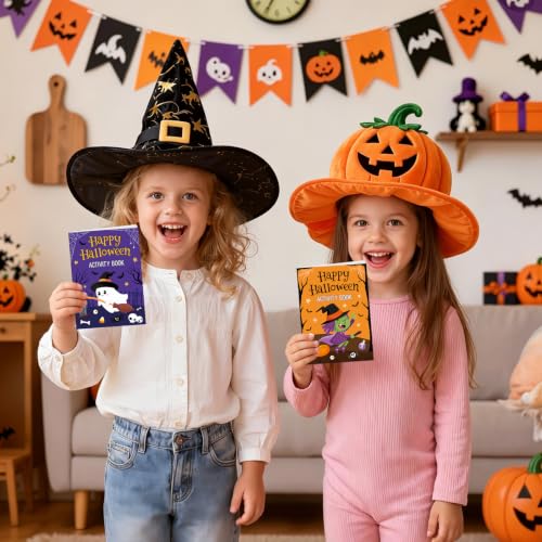 Halloween Activity Books Bulk Set - 12 Mini Coloring & Puzzle Books for Kids - Variation 12