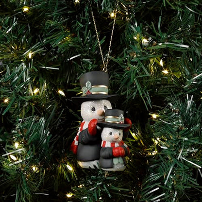 Precious Moments Snowman Christmas Ornament - Hand-Painted Bisque Porcelain, 2024 Annual Holiday Decor - Ornament