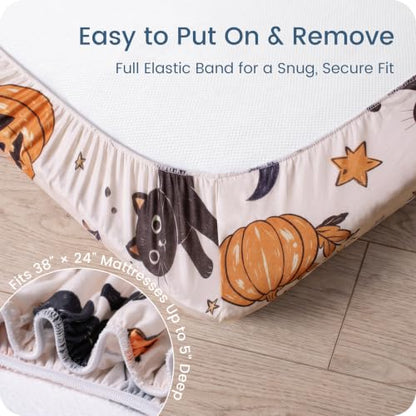 Moonlight Halloween Pack N Play Sheets for Graco Mini Crib - 2 Pack