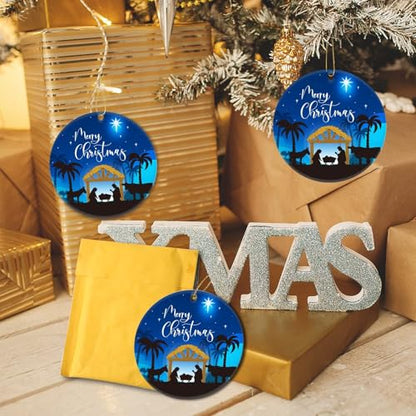 Religious Christmas Nativity Scene Ornament Tree Decoration Style 2 - 3 Inch