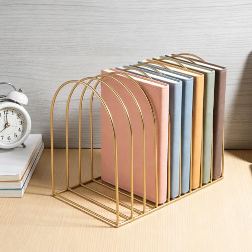 Gold Metal File Organizer 2 Pack Desk Magazine Holders Office Storage
