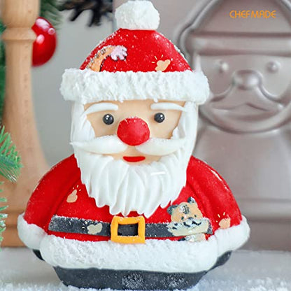 Santa Claus Cake Pan 7.5 Inch Non-Stick Christmas Bakeware - Champagne Gold